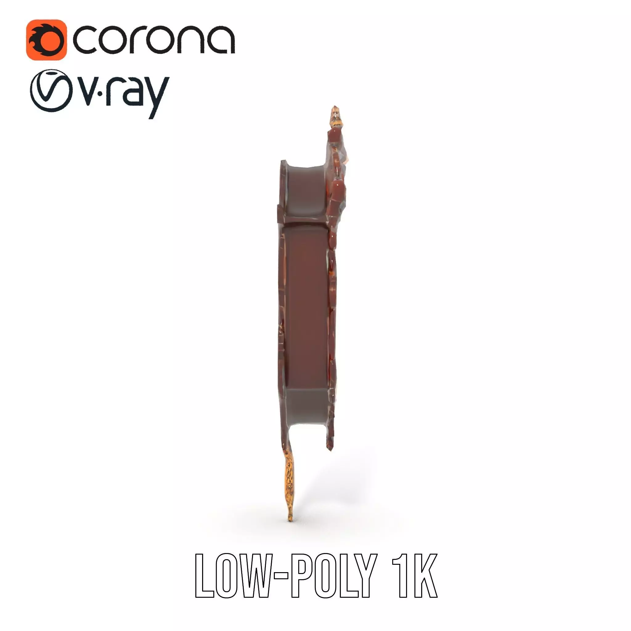 Ornate Wooden Clock model pack Low-poly 3D model_25