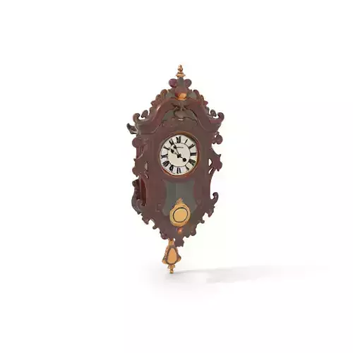 Ornate Wooden Clock model pack Low-poly 3D model