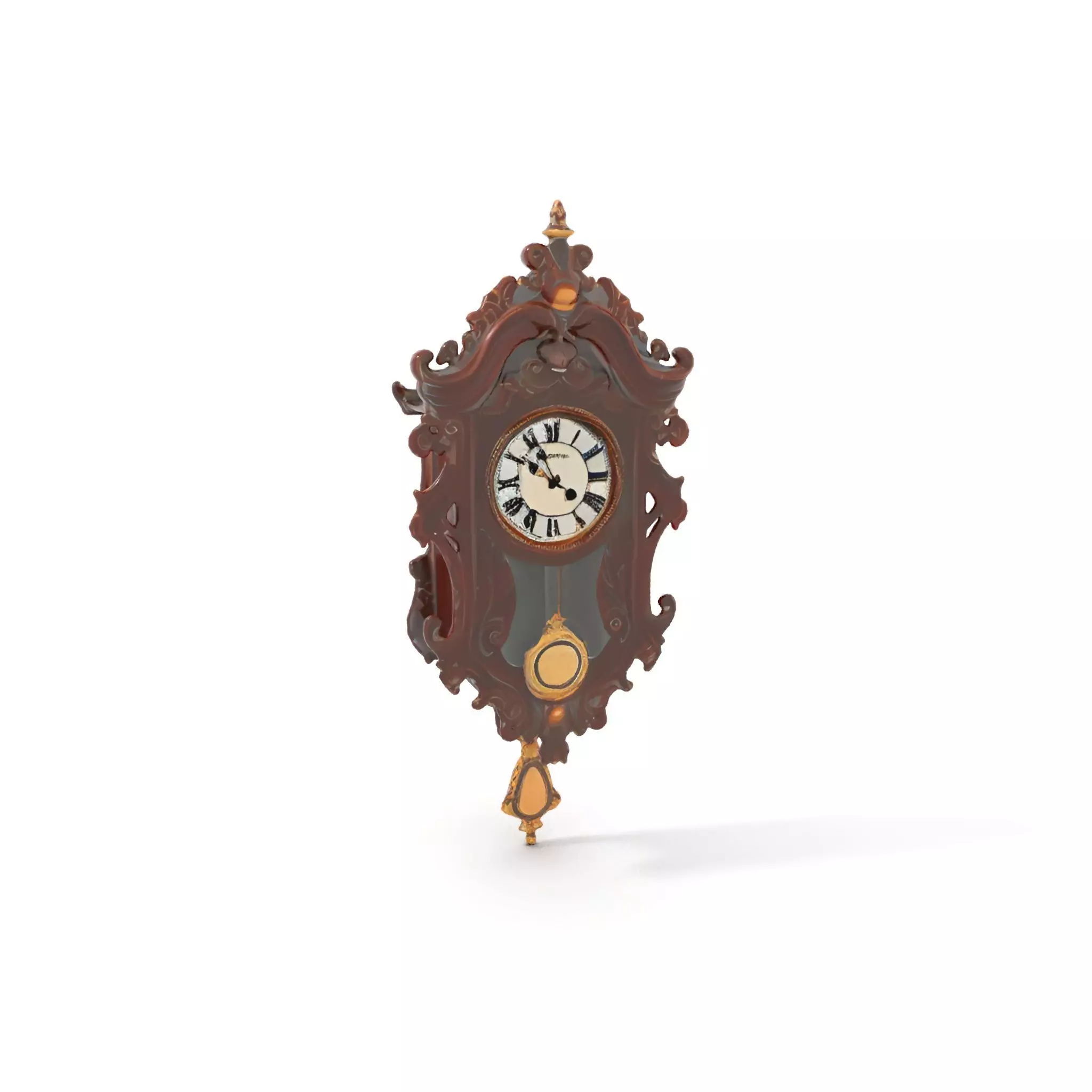 Ornate Wooden Clock model pack Low-poly 3D model_7
