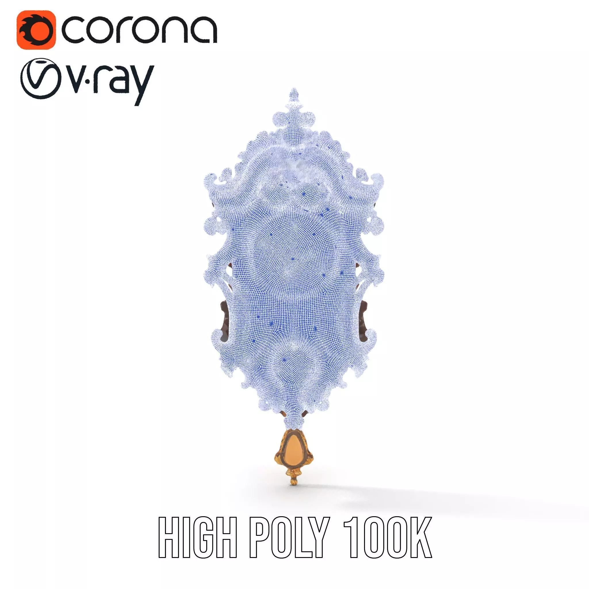 Ornate Wooden Clock model pack Low-poly 3D model_35