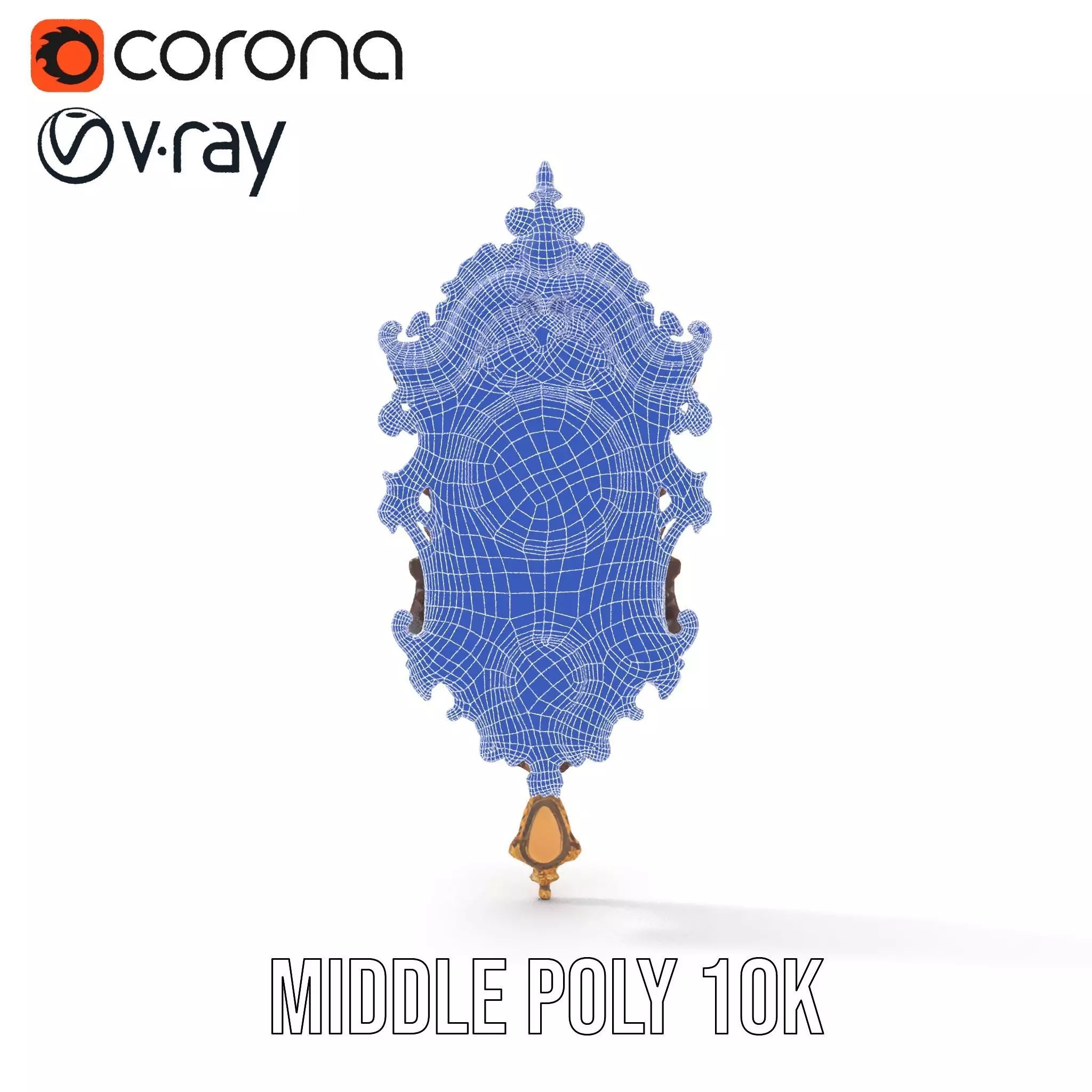 Ornate Wooden Clock model pack Low-poly 3D model_24