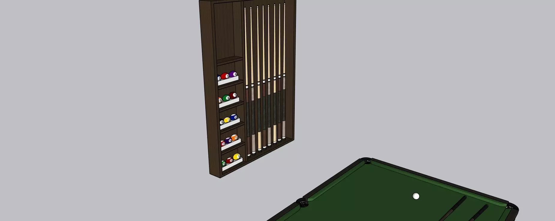 3D Pool Table with Accessories - Realistic Model 3D model_3