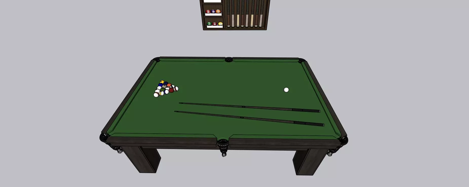 3D Pool Table with Accessories - Realistic Model 3D model_2
