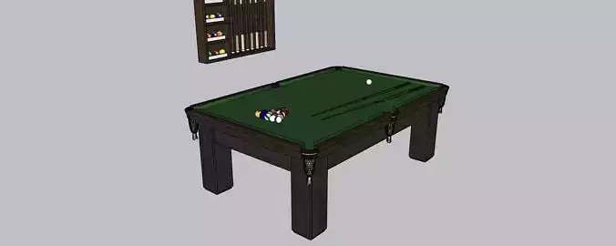 3D Pool Table with Accessories - Realistic Model 3D model 3D Pool Table with Accessories - Realistic Model 3D model