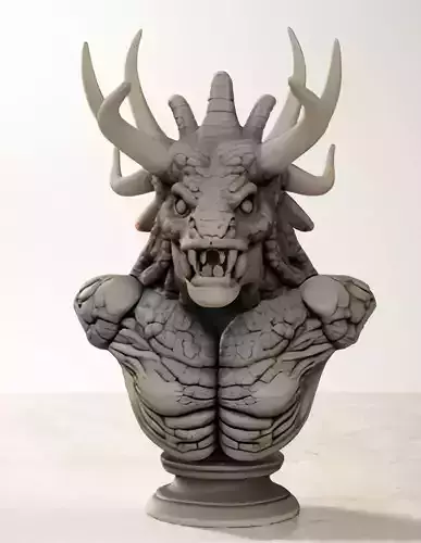 Edmontonia Head Bust 3D Model - STL Printable Dinosaur