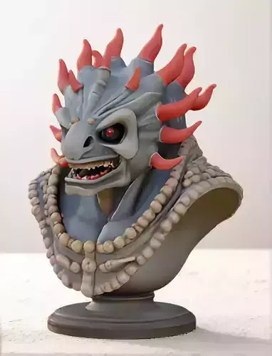 Edmontonia Head Bust 3D Model - STL Printable Dinosaur