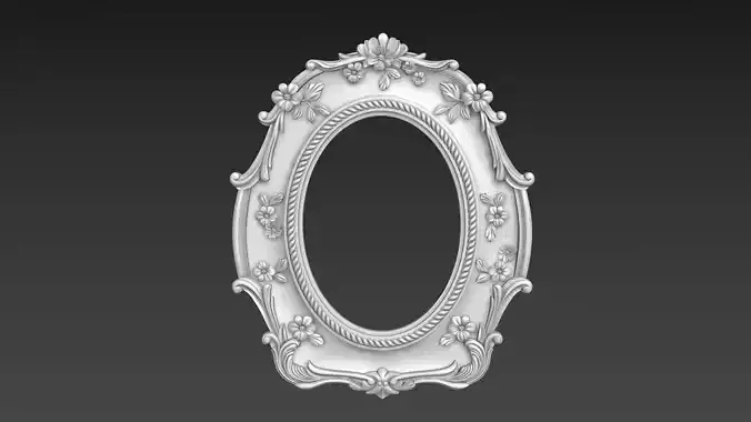 Decorative Mirror and Picture Frame Carving 3D BasRelief Model