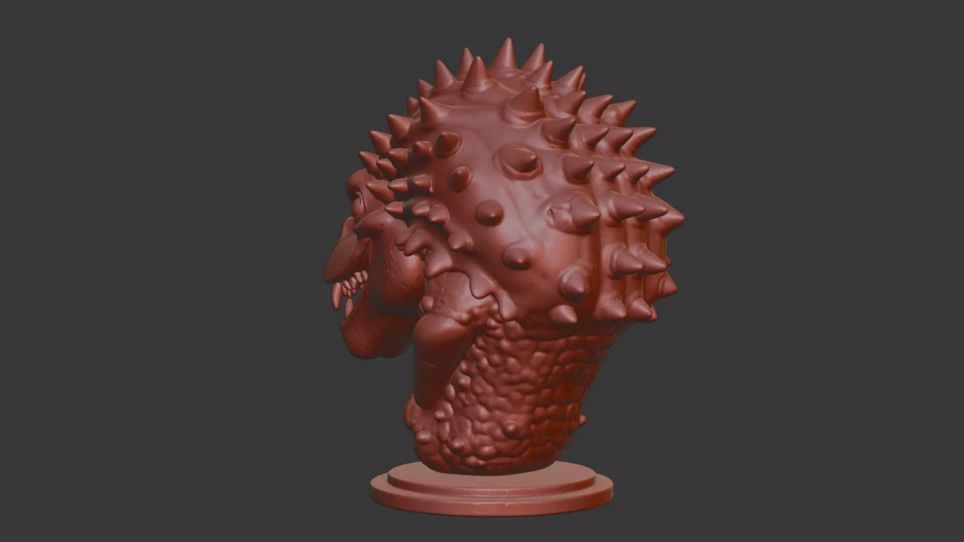 Edmontonia Head Bust 3D Model - STL Printable Dinosaur 3D print model_4
