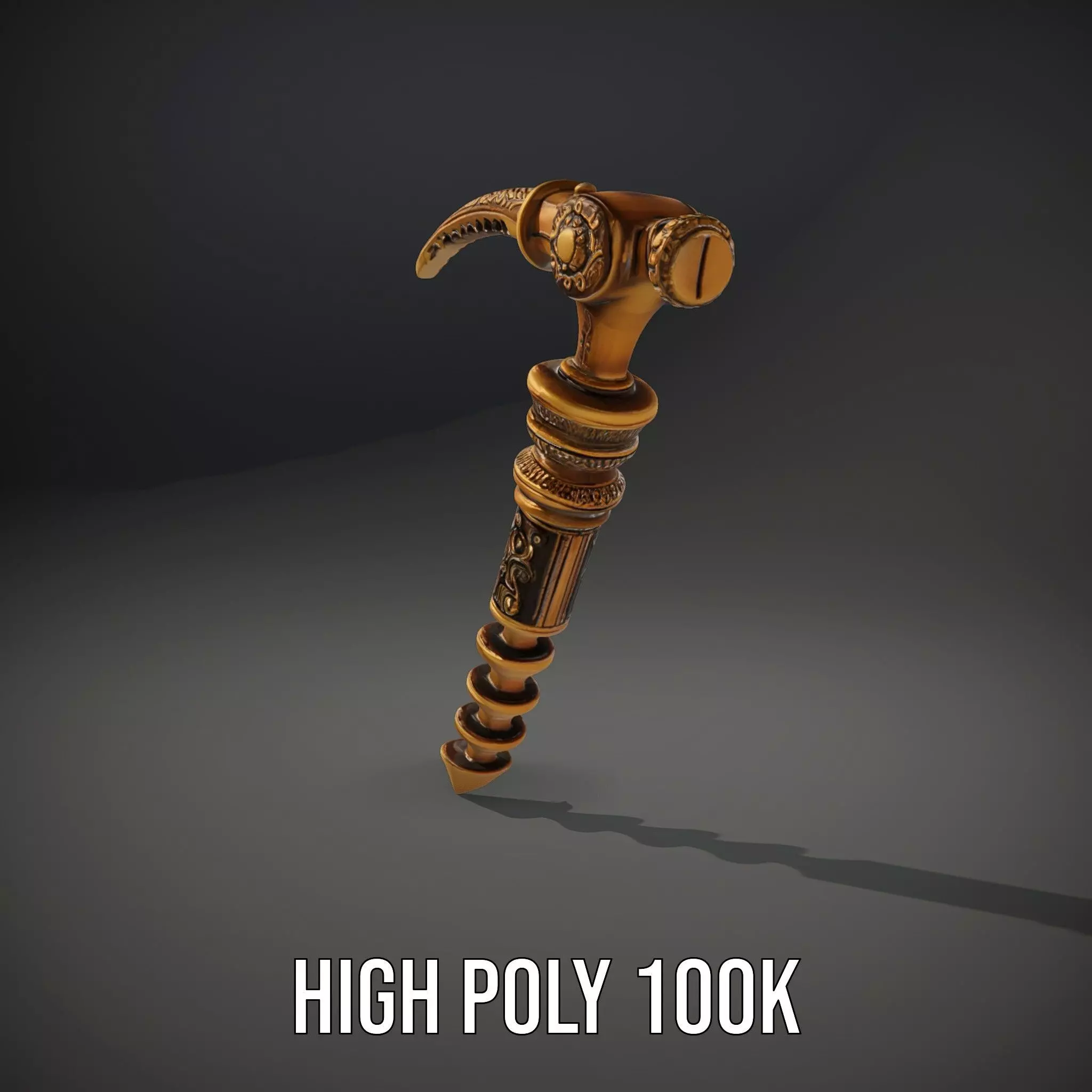 Antique Brass Screwdriver model pack Low-poly 3D model_11