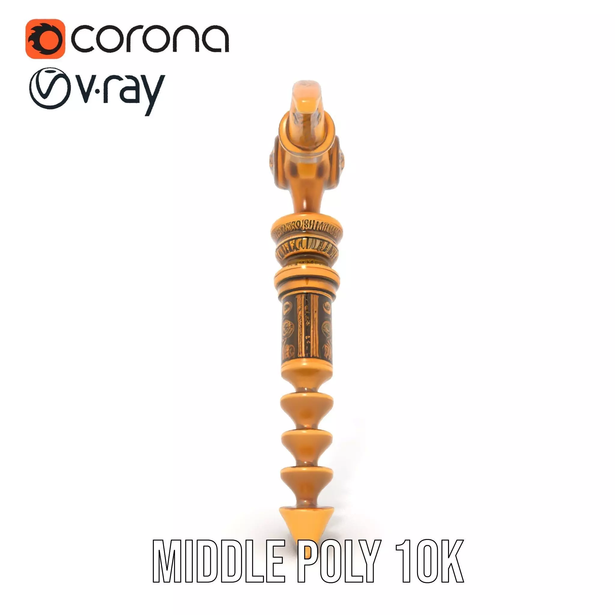 Antique Brass Screwdriver model pack Low-poly 3D model_14
