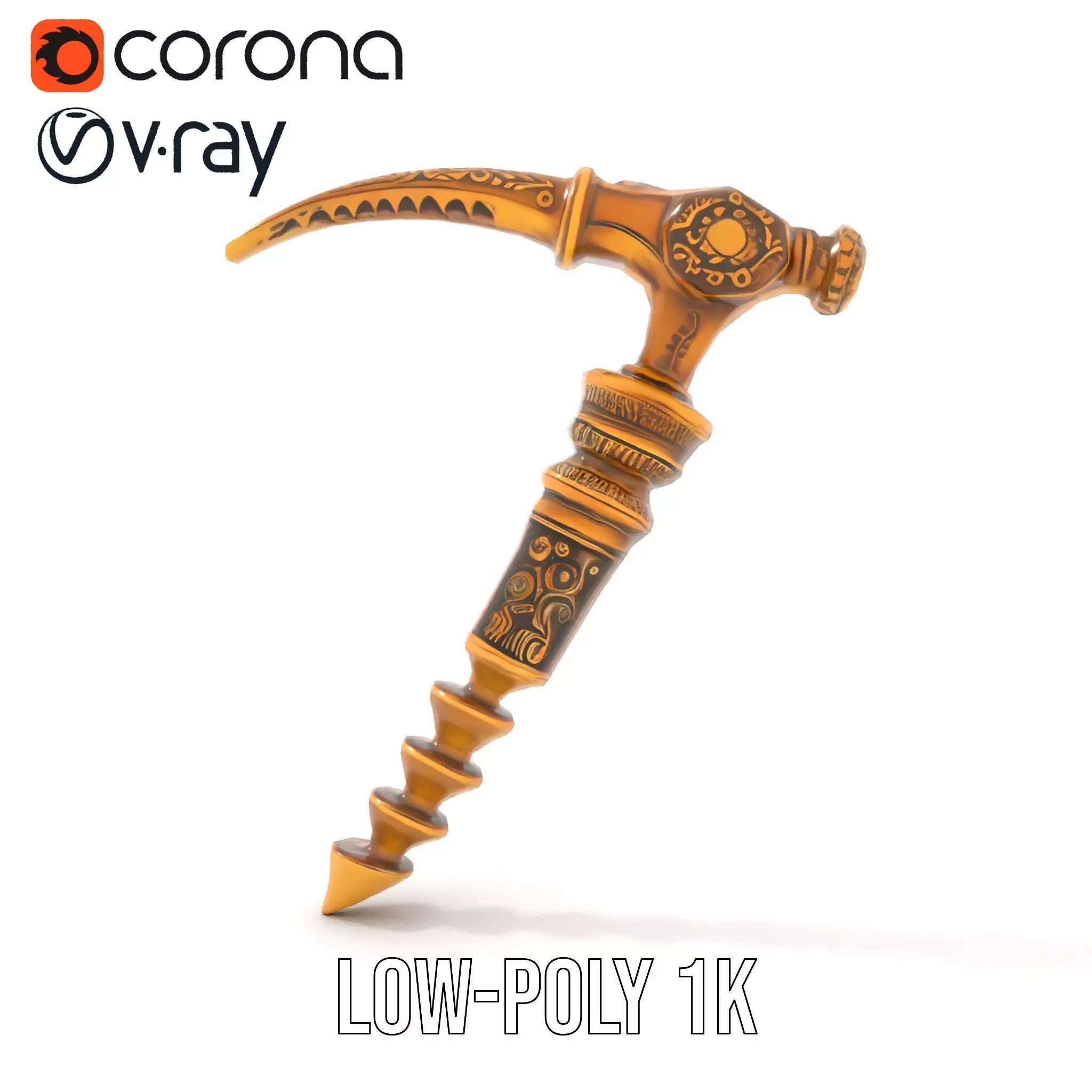 Antique Brass Screwdriver model pack Low-poly 3D model_20