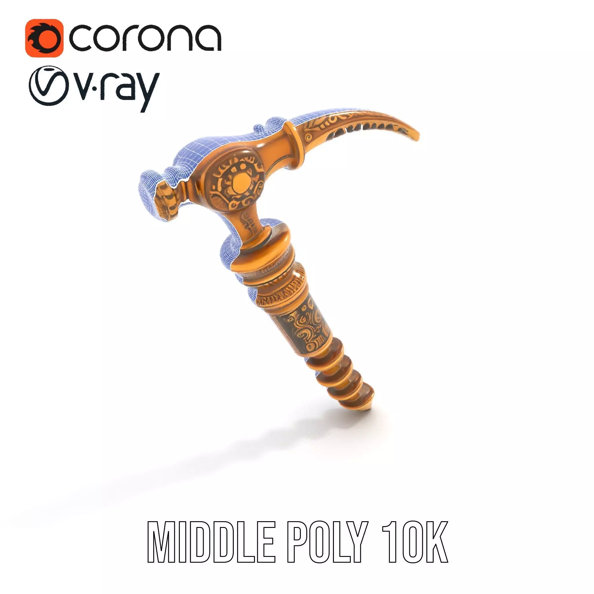 Antique Brass Screwdriver model pack Low-poly 3D model_22