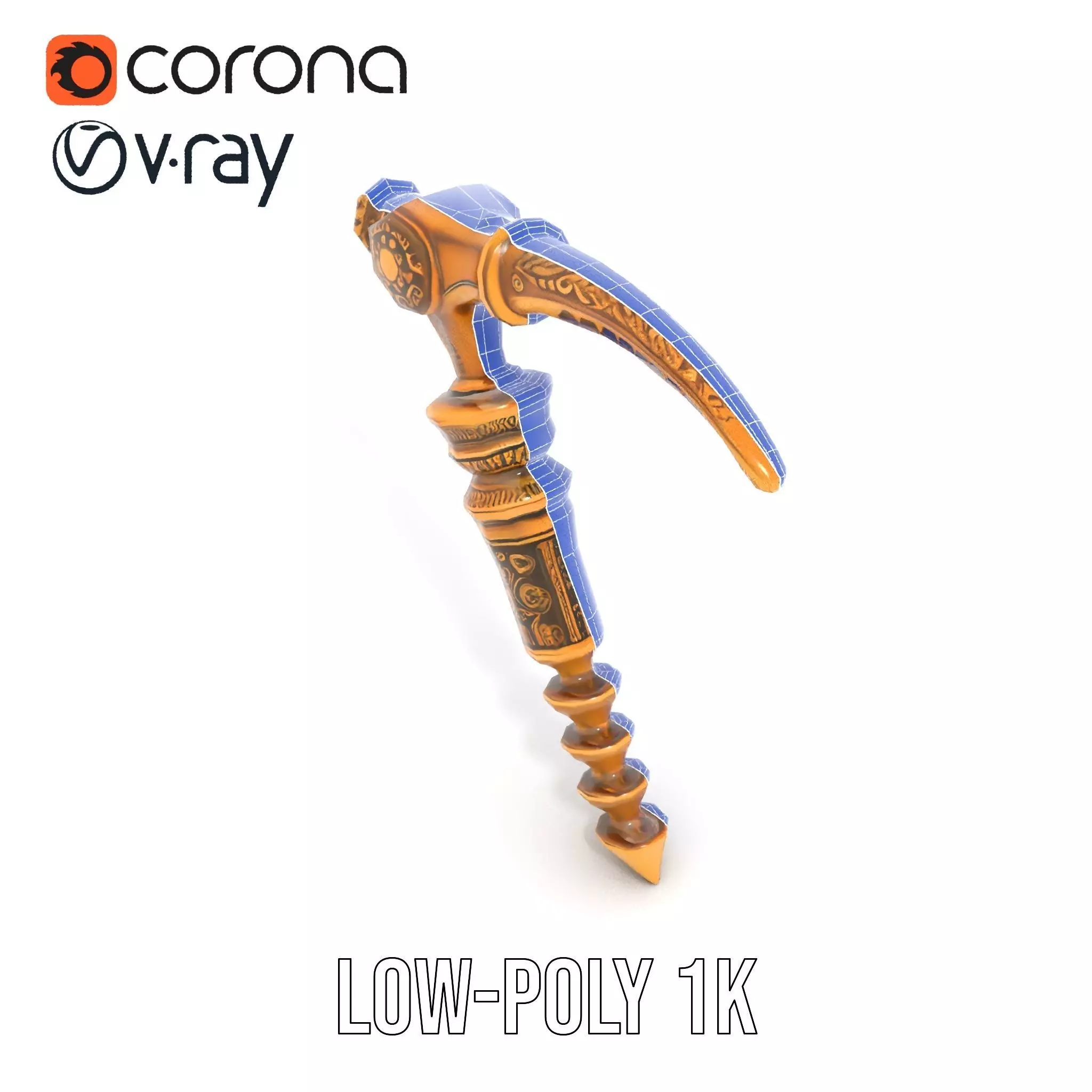 Antique Brass Screwdriver model pack Low-poly 3D model_15