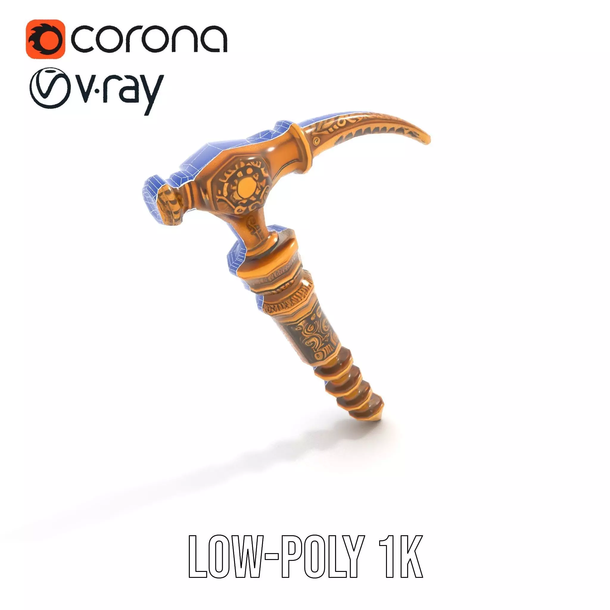 Antique Brass Screwdriver model pack Low-poly 3D model_25