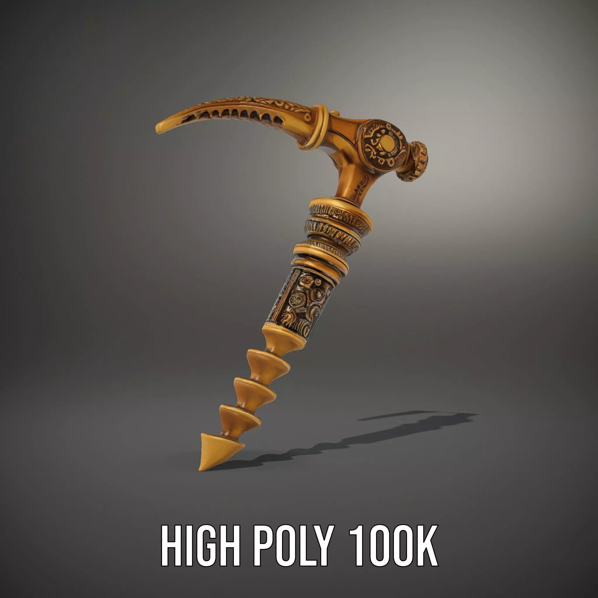 Antique Brass Screwdriver model pack Low-poly 3D model_9