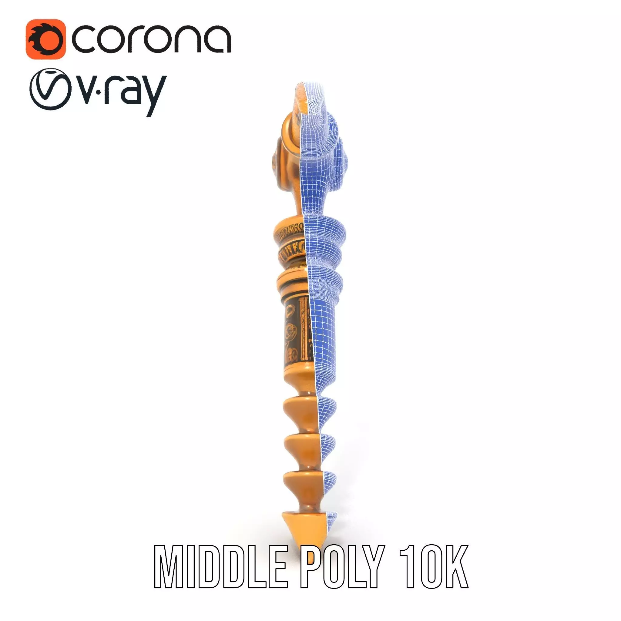 Antique Brass Screwdriver model pack Low-poly 3D model_30