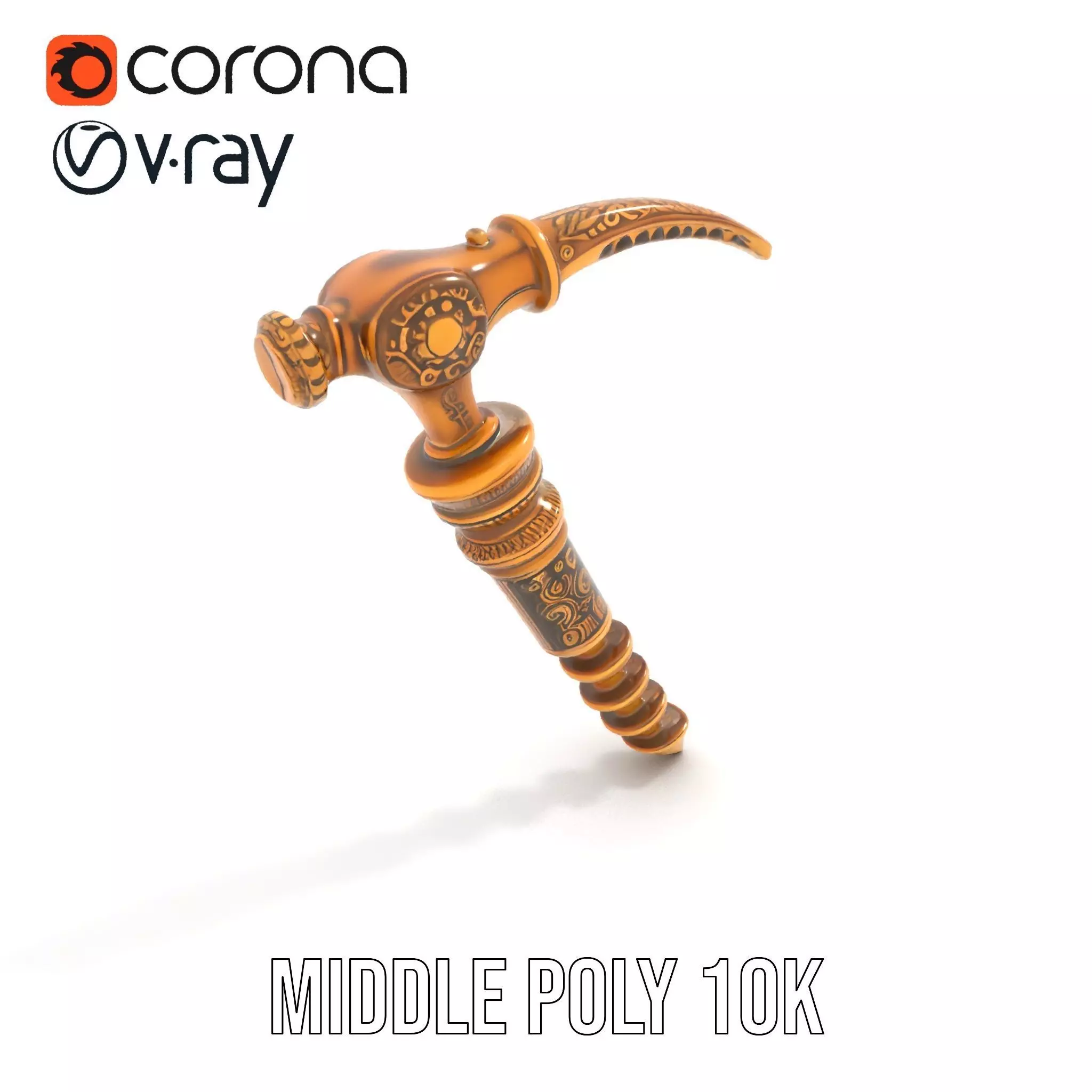 Antique Brass Screwdriver model pack Low-poly 3D model_16