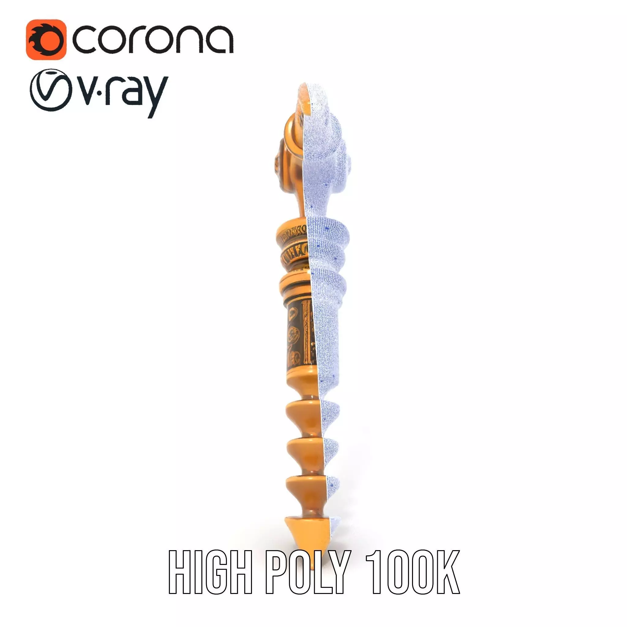 Antique Brass Screwdriver model pack Low-poly 3D model_35