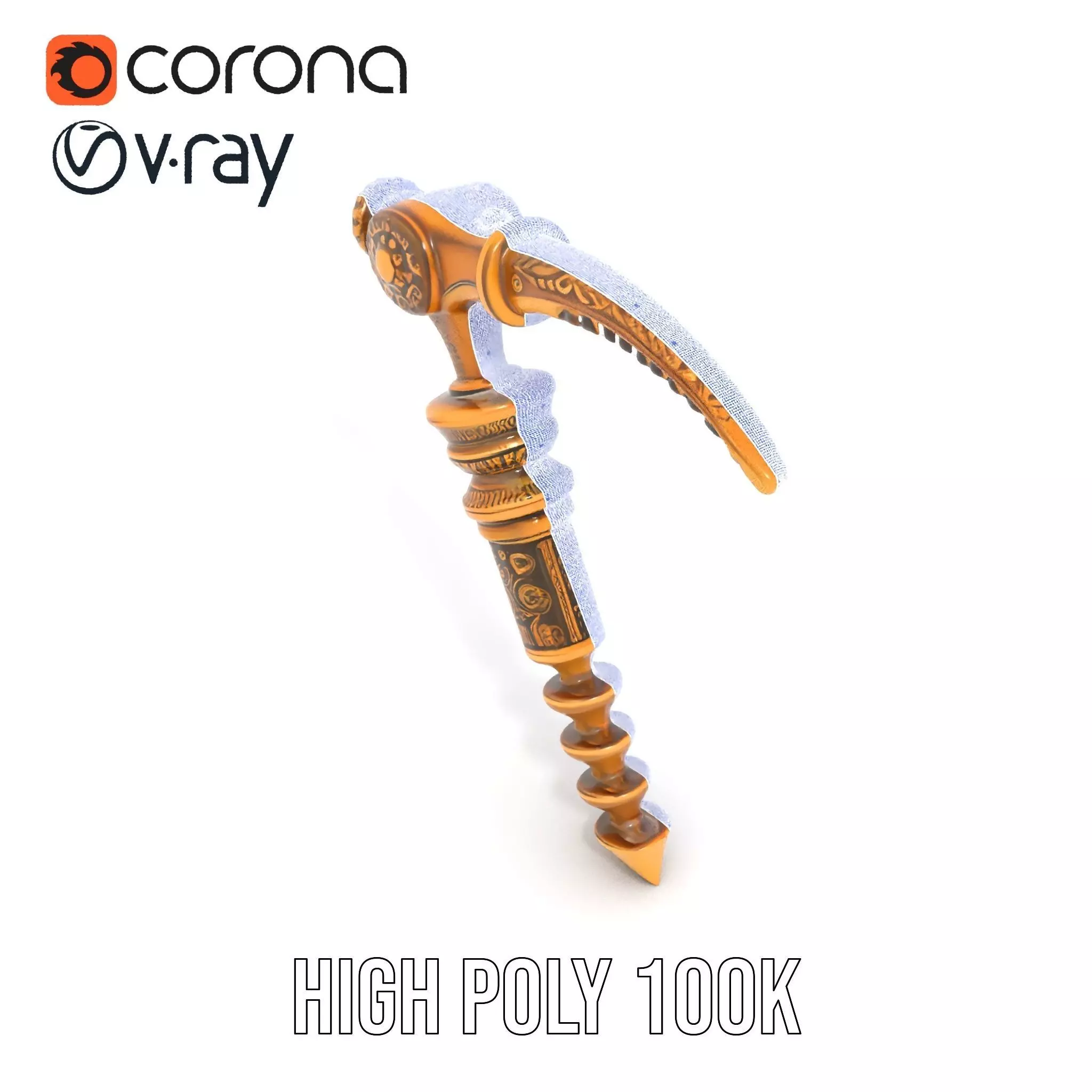 Antique Brass Screwdriver model pack Low-poly 3D model_33