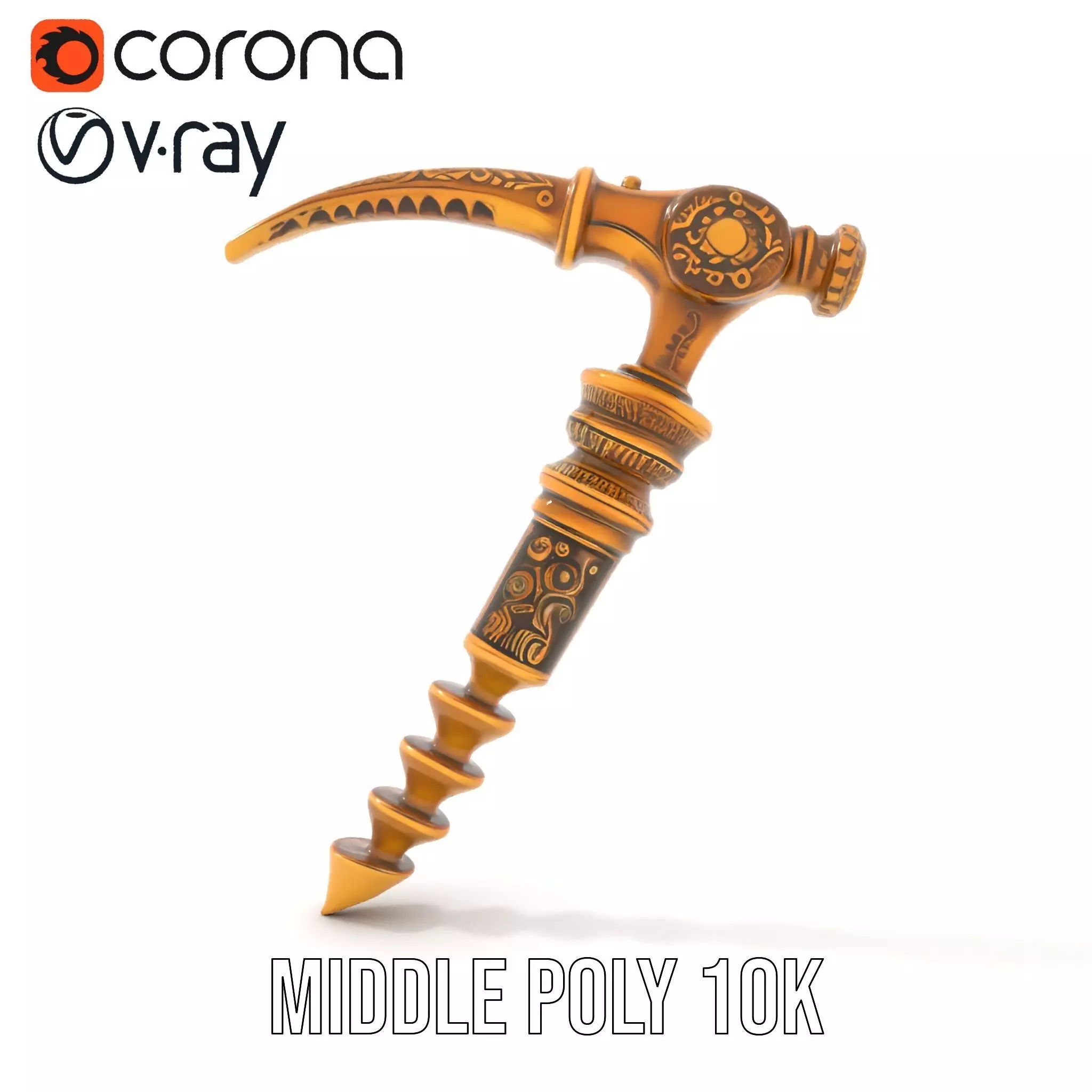 Antique Brass Screwdriver model pack Low-poly 3D model_12