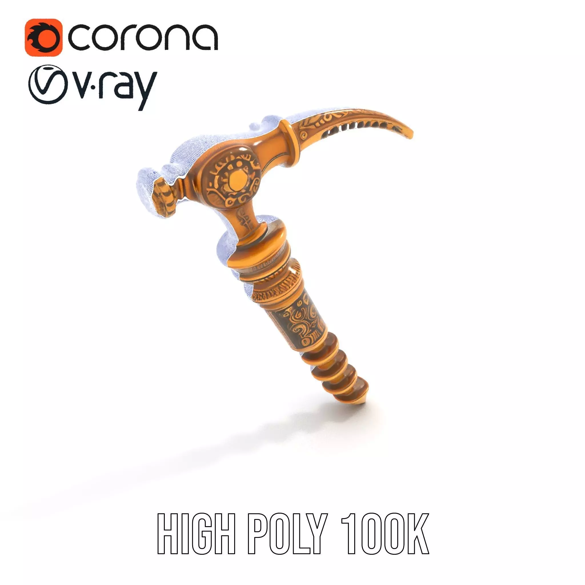 Antique Brass Screwdriver model pack Low-poly 3D model_29