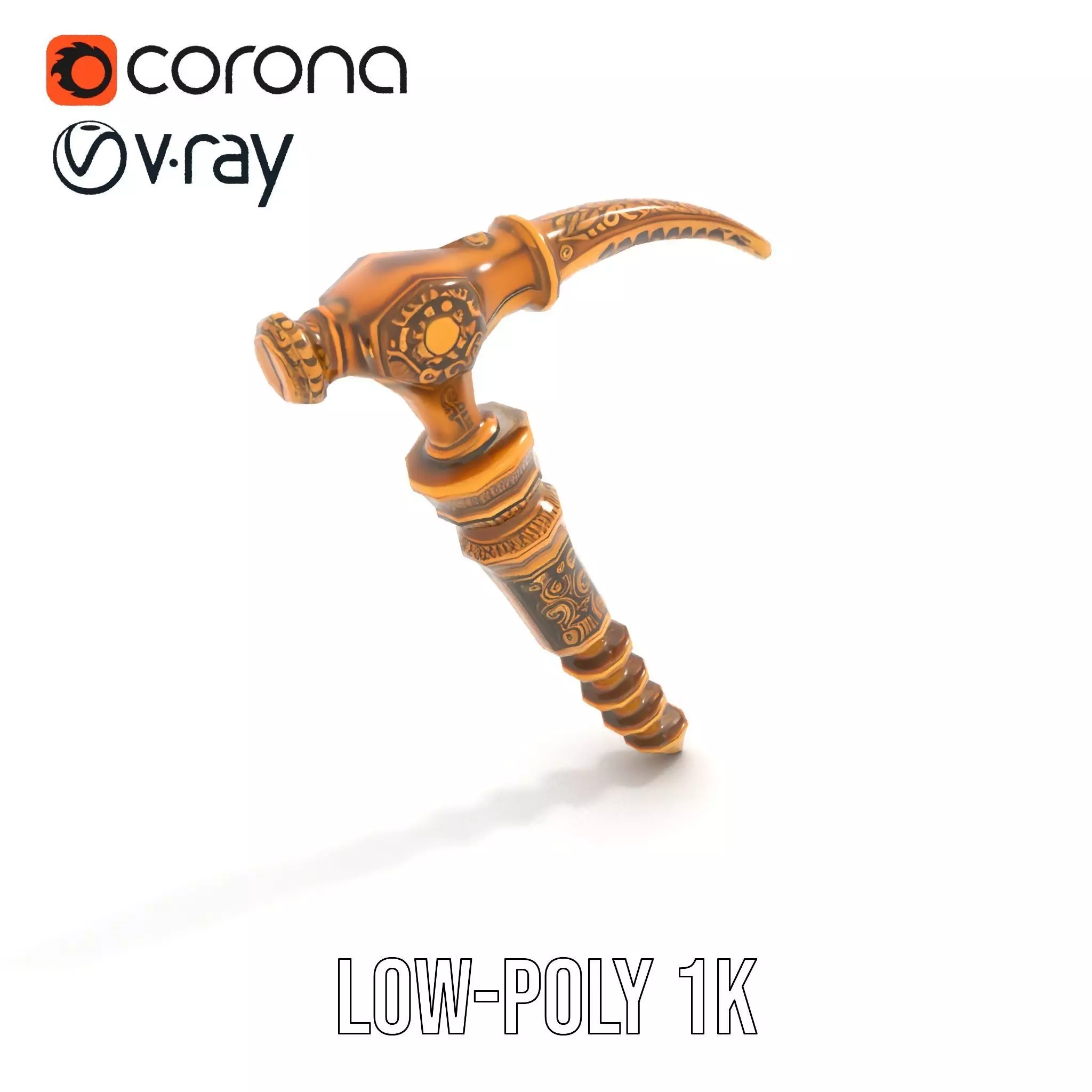 Antique Brass Screwdriver model pack Low-poly 3D model_17