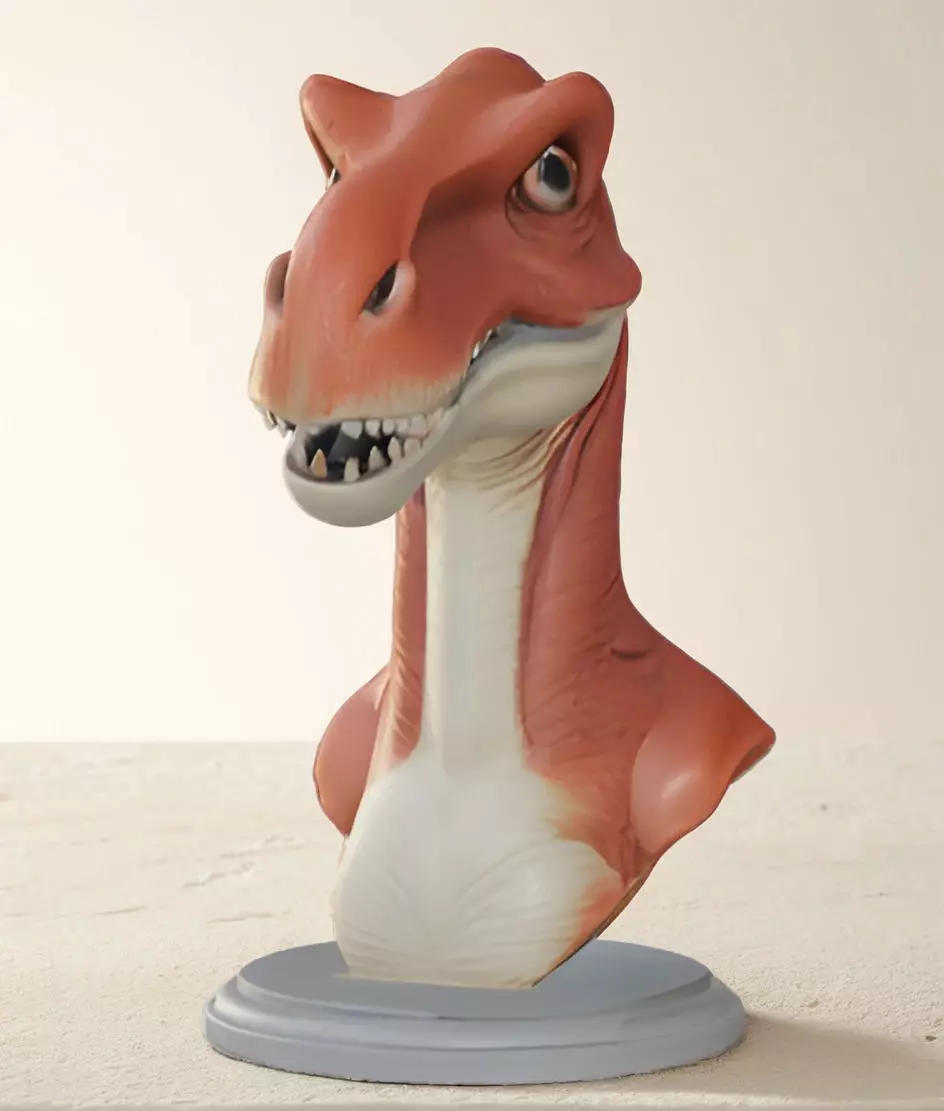 Edmontosaurus Head Bust 3D Model - STL Printable Dinosaur 3D print model