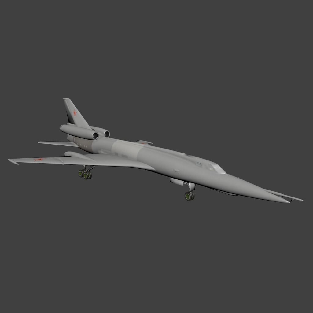 Tupolev-Tu22-Blinder fighter jet Low-poly 3D model