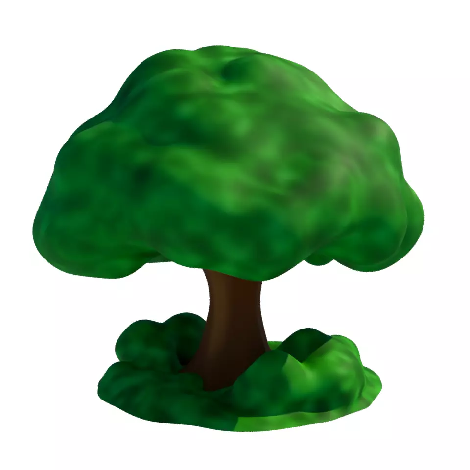 Lowpoly tree Low-poly 3D model_1