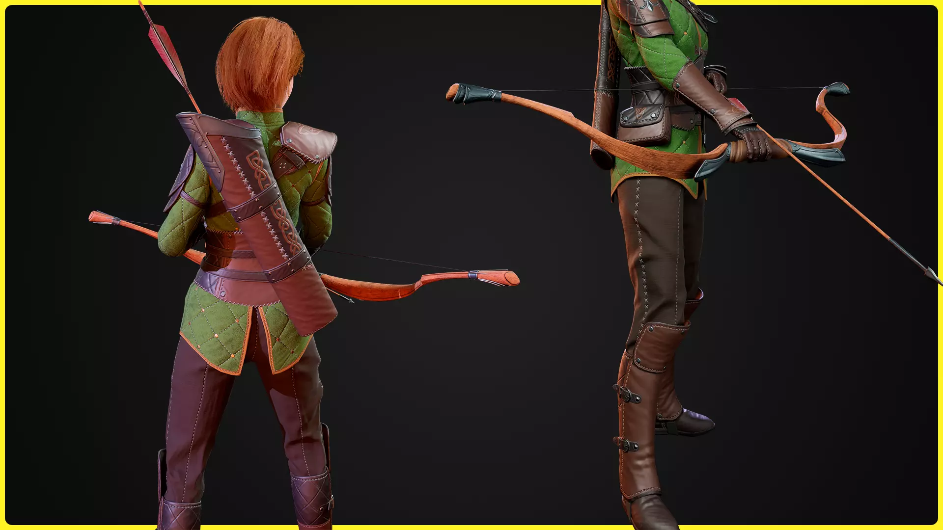 Modular Fantasy Character 02 - Archer Low-poly 3D model_12
