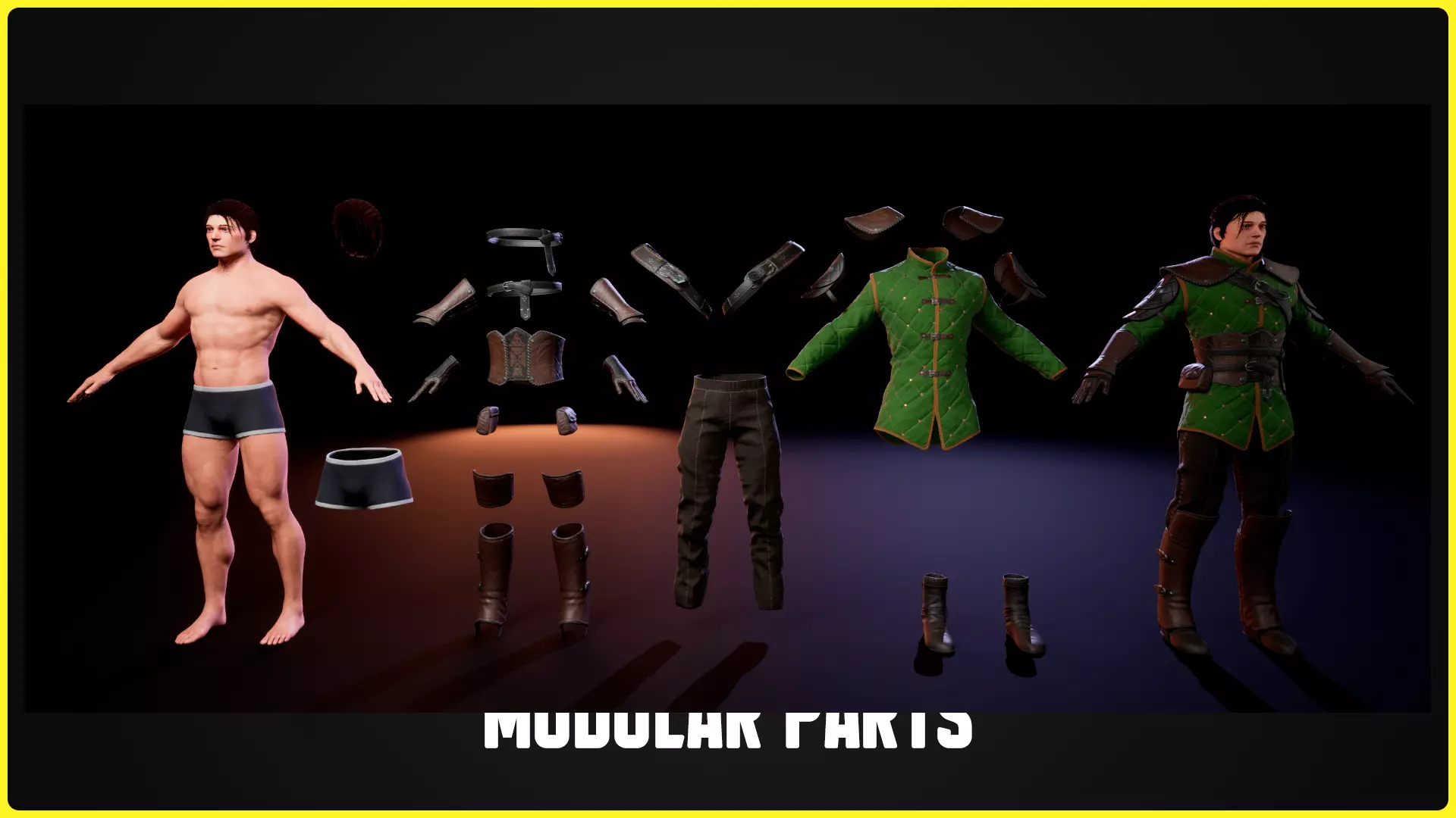 Modular Fantasy Character 02 - Archer Low-poly 3D model_14