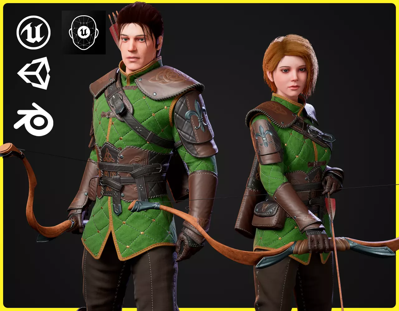 Modular Fantasy Character 02 - Archer Low-poly 3D model_0