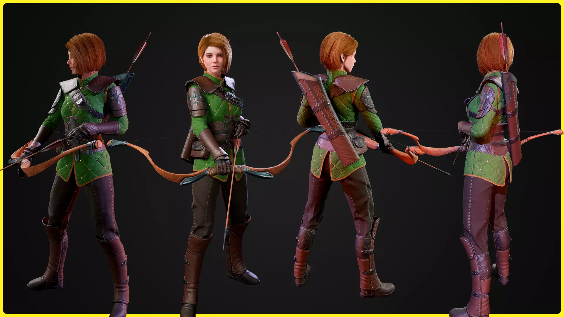 Modular Fantasy Character 02 - Archer Low-poly 3D model_3
