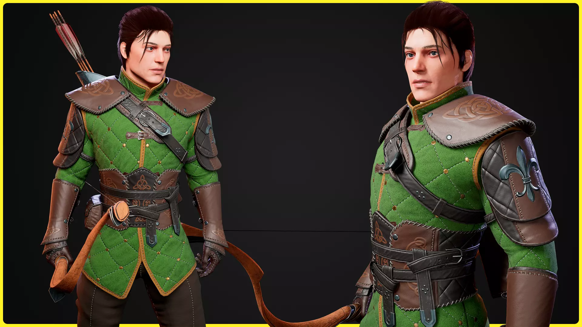 Modular Fantasy Character 02 - Archer Low-poly 3D model_9