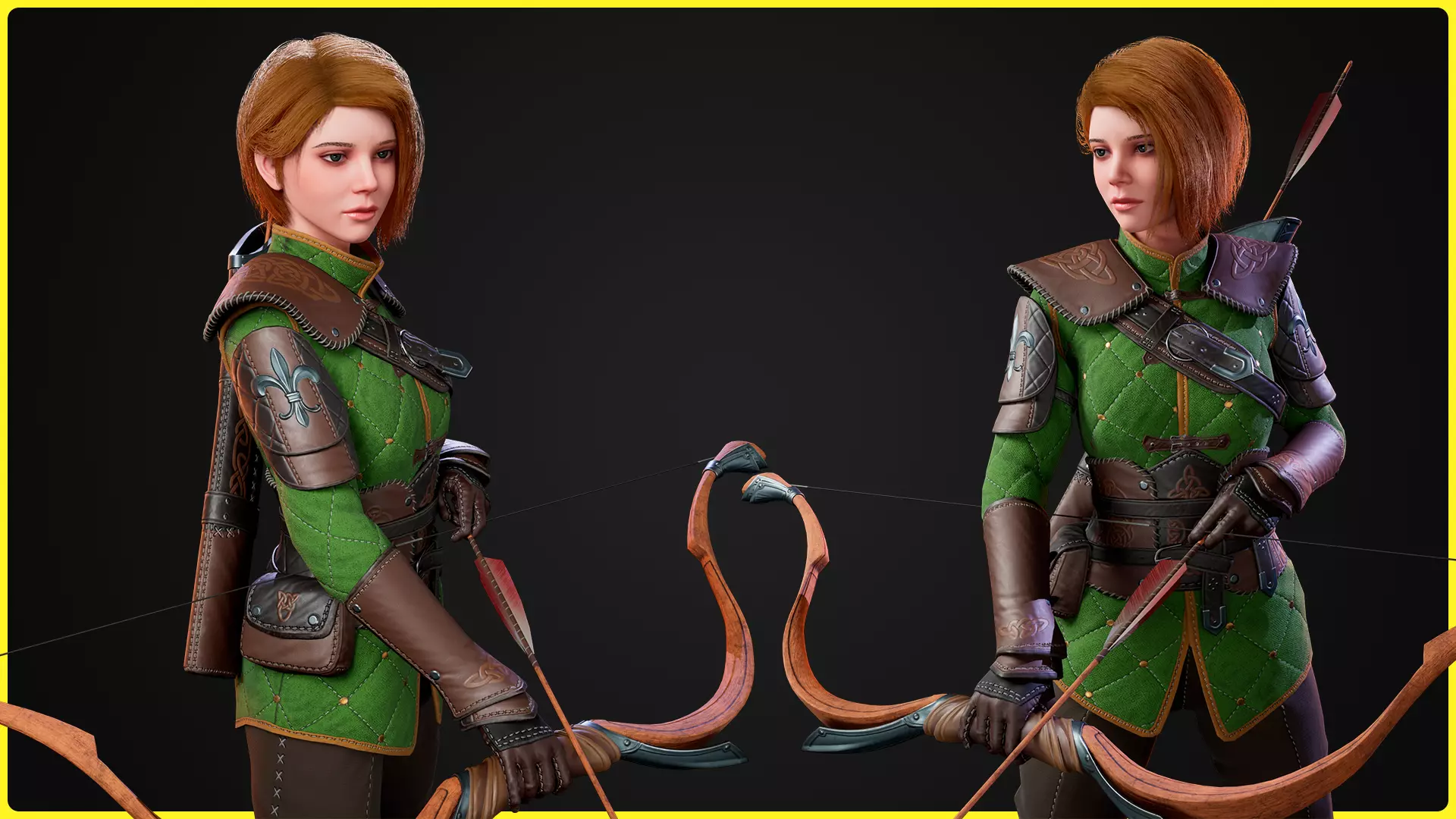 Modular Fantasy Character 02 - Archer Low-poly 3D model_10
