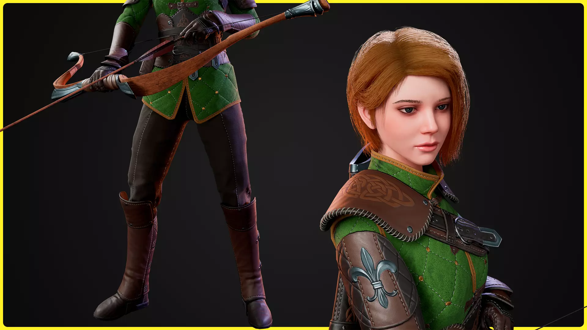 Modular Fantasy Character 02 - Archer Low-poly 3D model_8