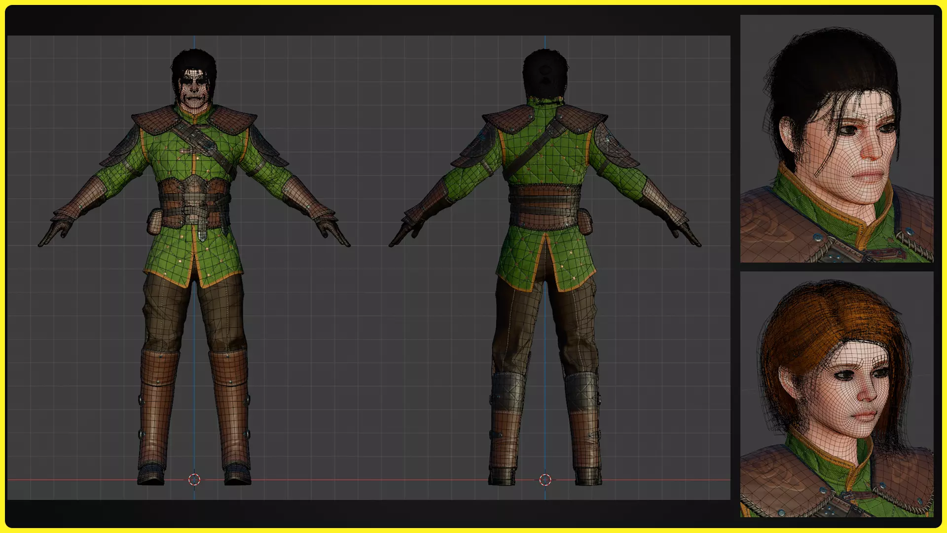 Modular Fantasy Character 02 - Archer Low-poly 3D model_26