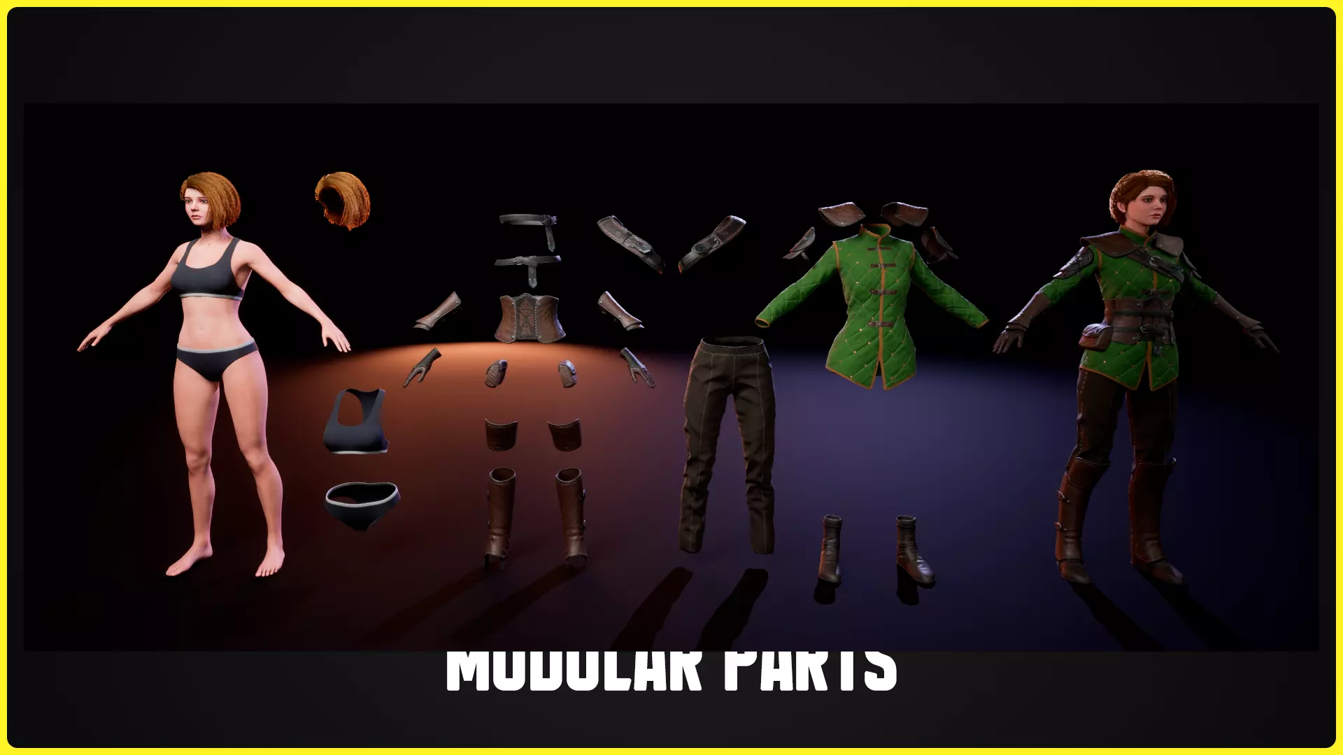 Modular Fantasy Character 02 - Archer Low-poly 3D model_15