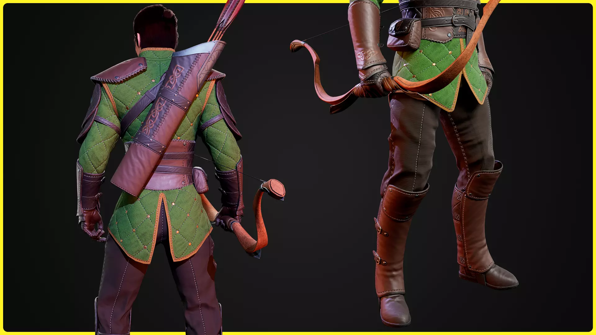 Modular Fantasy Character 02 - Archer Low-poly 3D model_11