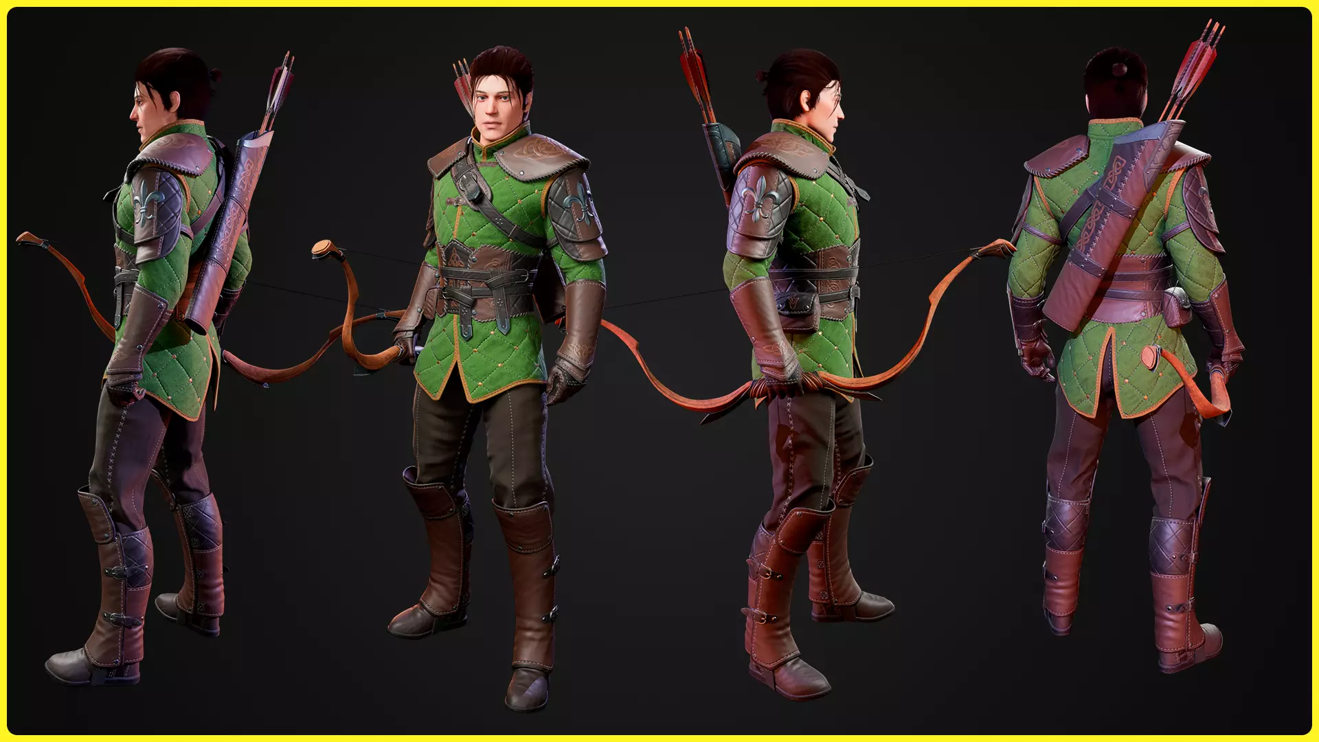 Modular Fantasy Character 02 - Archer Low-poly 3D model_2
