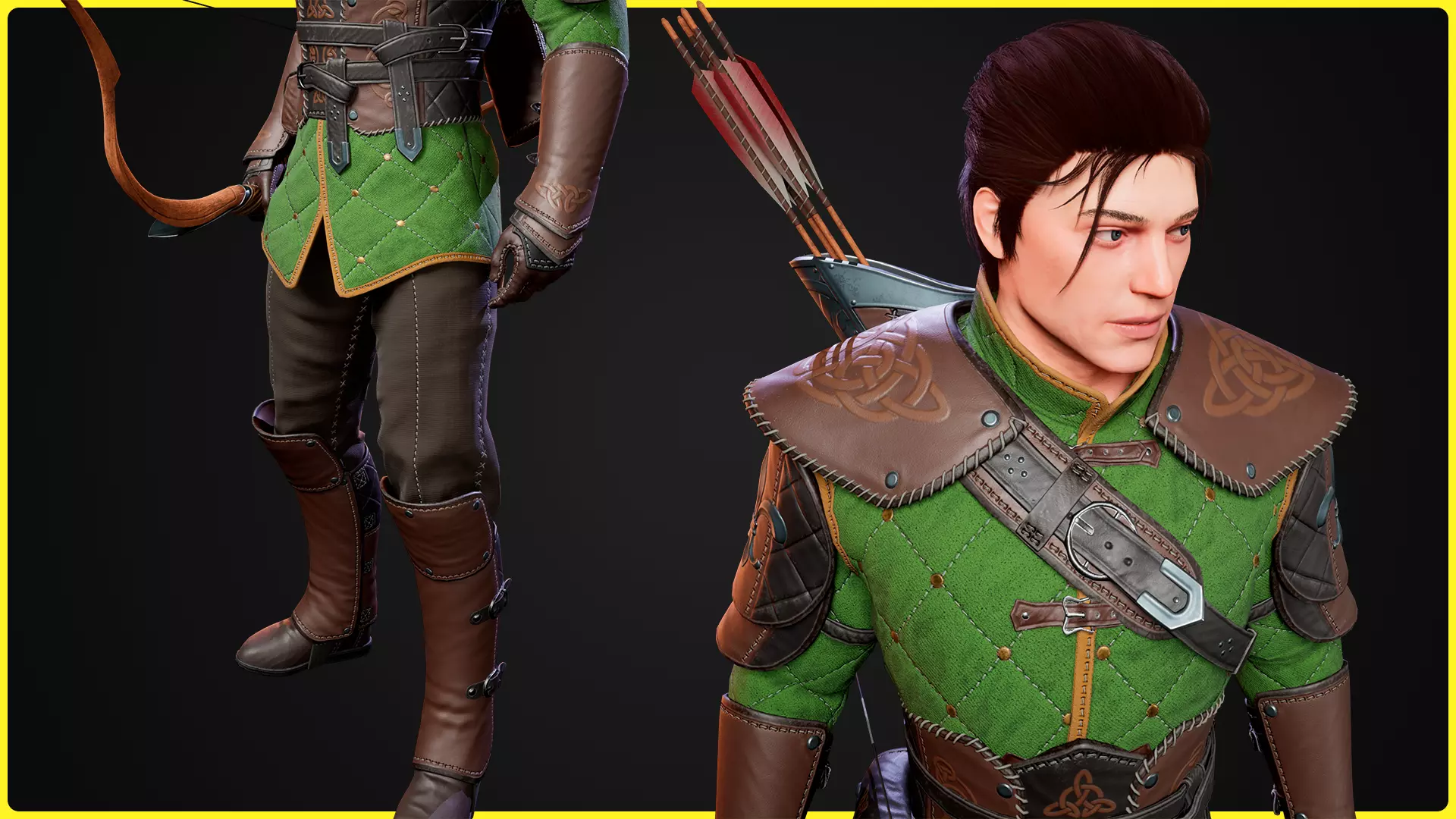 Modular Fantasy Character 02 - Archer Low-poly 3D model_7