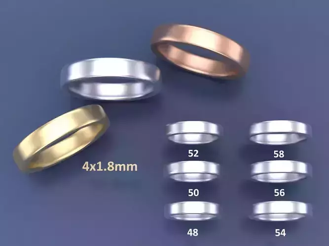 Plain Classic Wedding Band Ring Design 3D Model for Printing