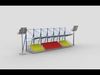 Stadium seating tribune with light  3D model_1