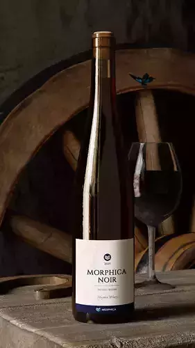 Stylized Realistic Wine Bottle