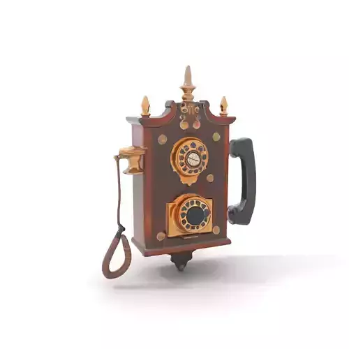 Vintage Wooden Telephone model pack Low-poly 3D model