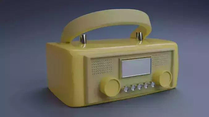 Retro Portable Radio Low-Poly