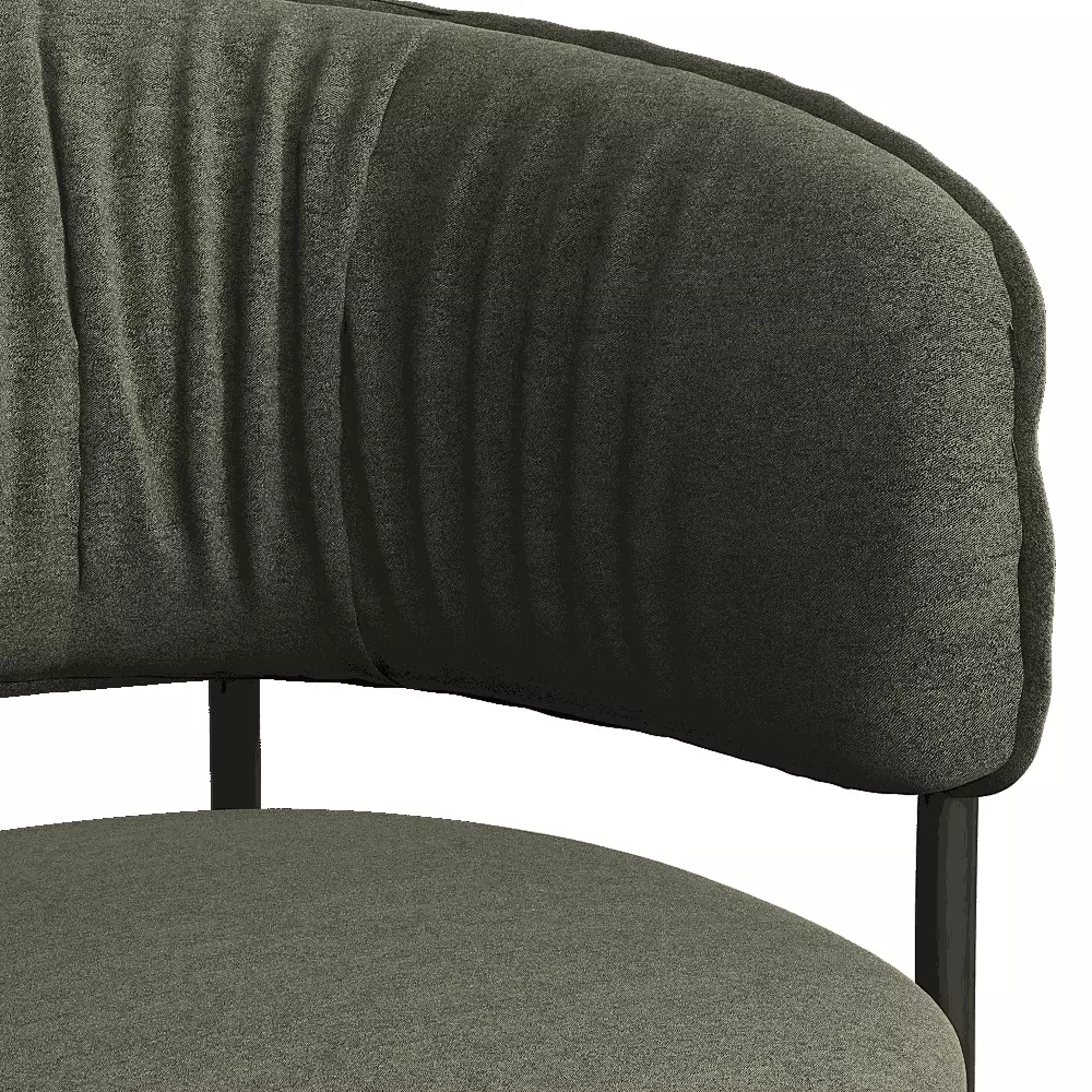 Modern Grey Fabric Dining Chair Low-poly 3D model_1