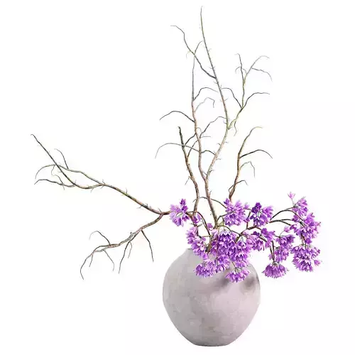 Decorative ceramic vase with white orchid flowers