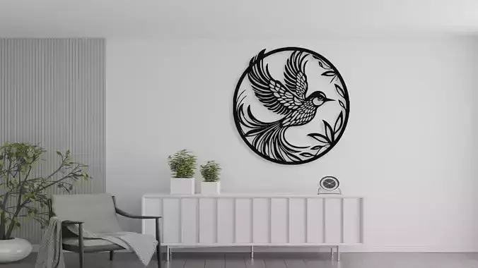 Graceful Bird in Flight Wall Decor Art