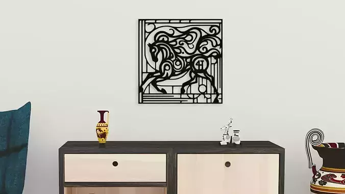 Stylized Horse Wall Decor 4H Emblem